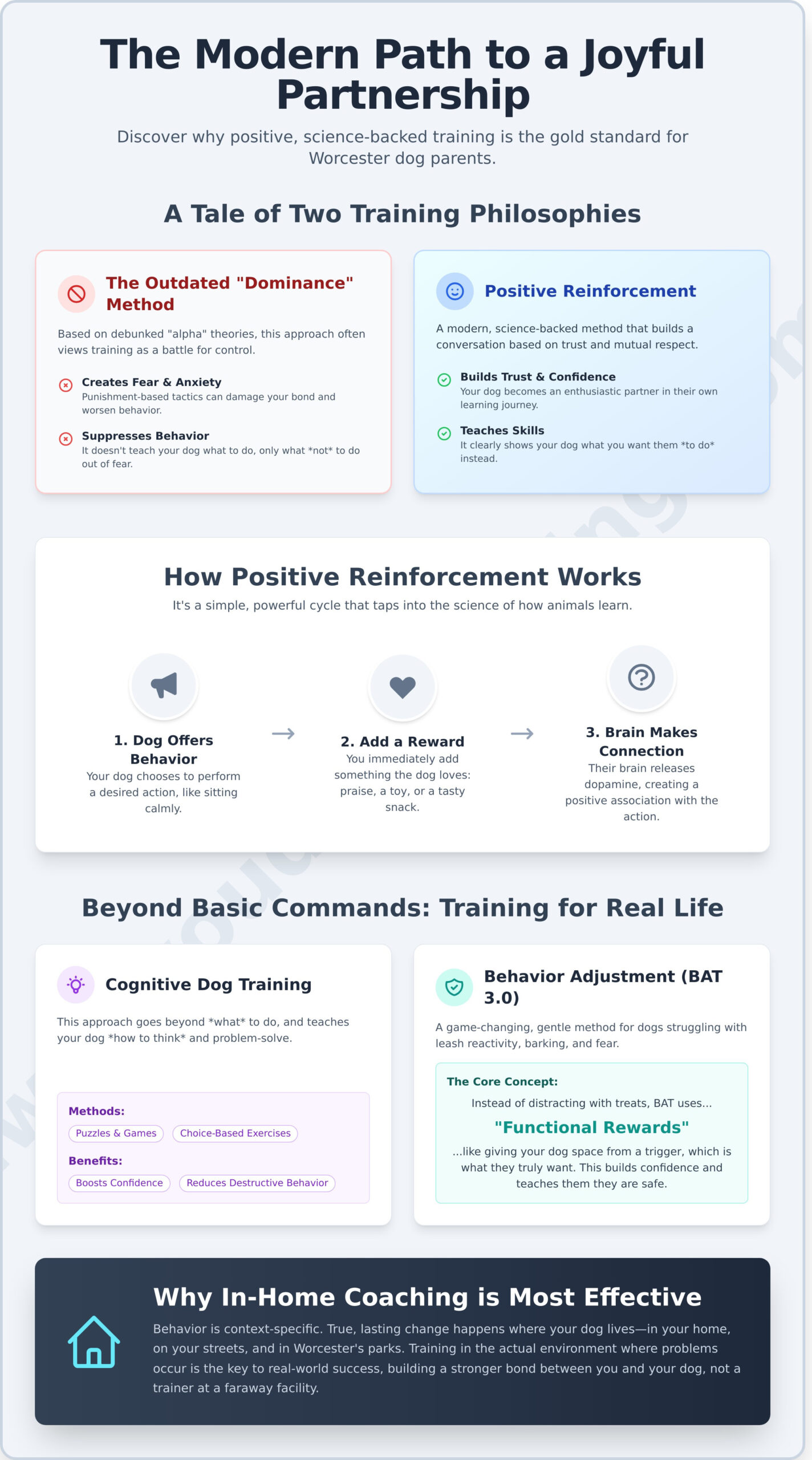 Positive Reinforcement Dog Training in Worcester, MA: The Science-Based Guide for Modern Dog Parents - Infographic