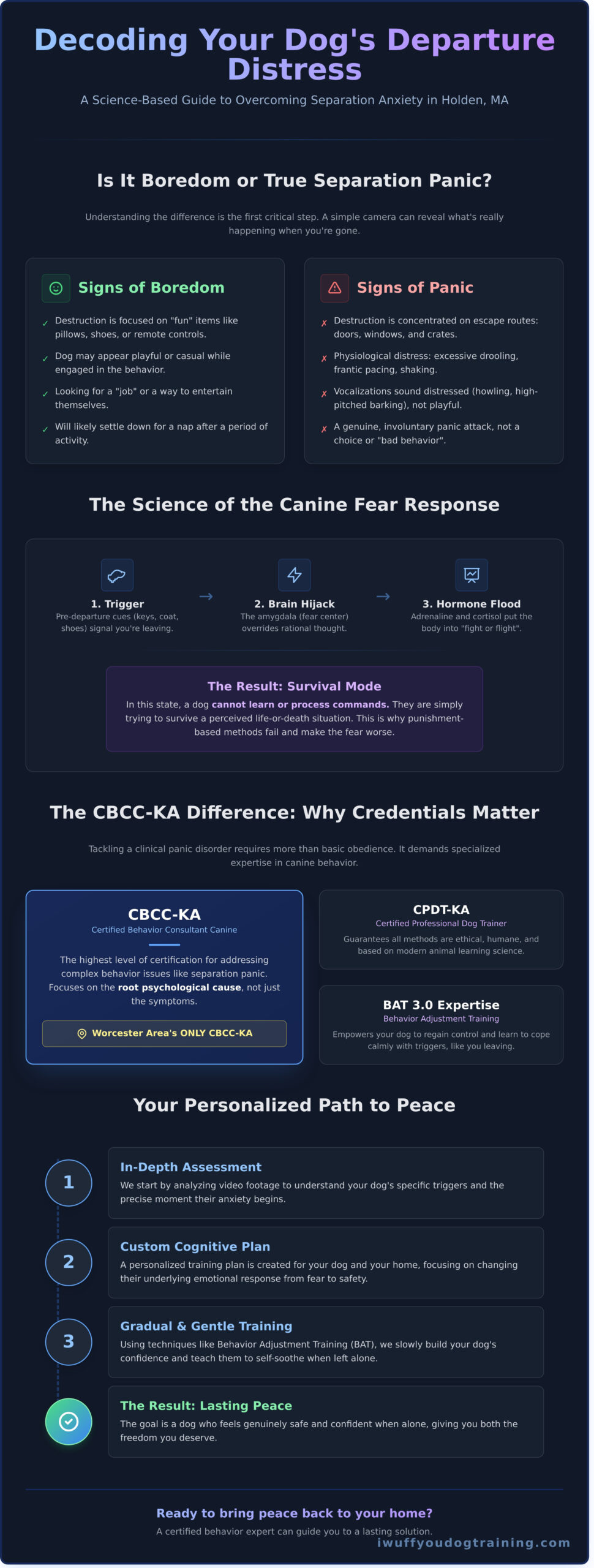 Expert Dog Separation Anxiety Training in Holden, MA: A Science-Based Approach for Dog Parents - Infographic