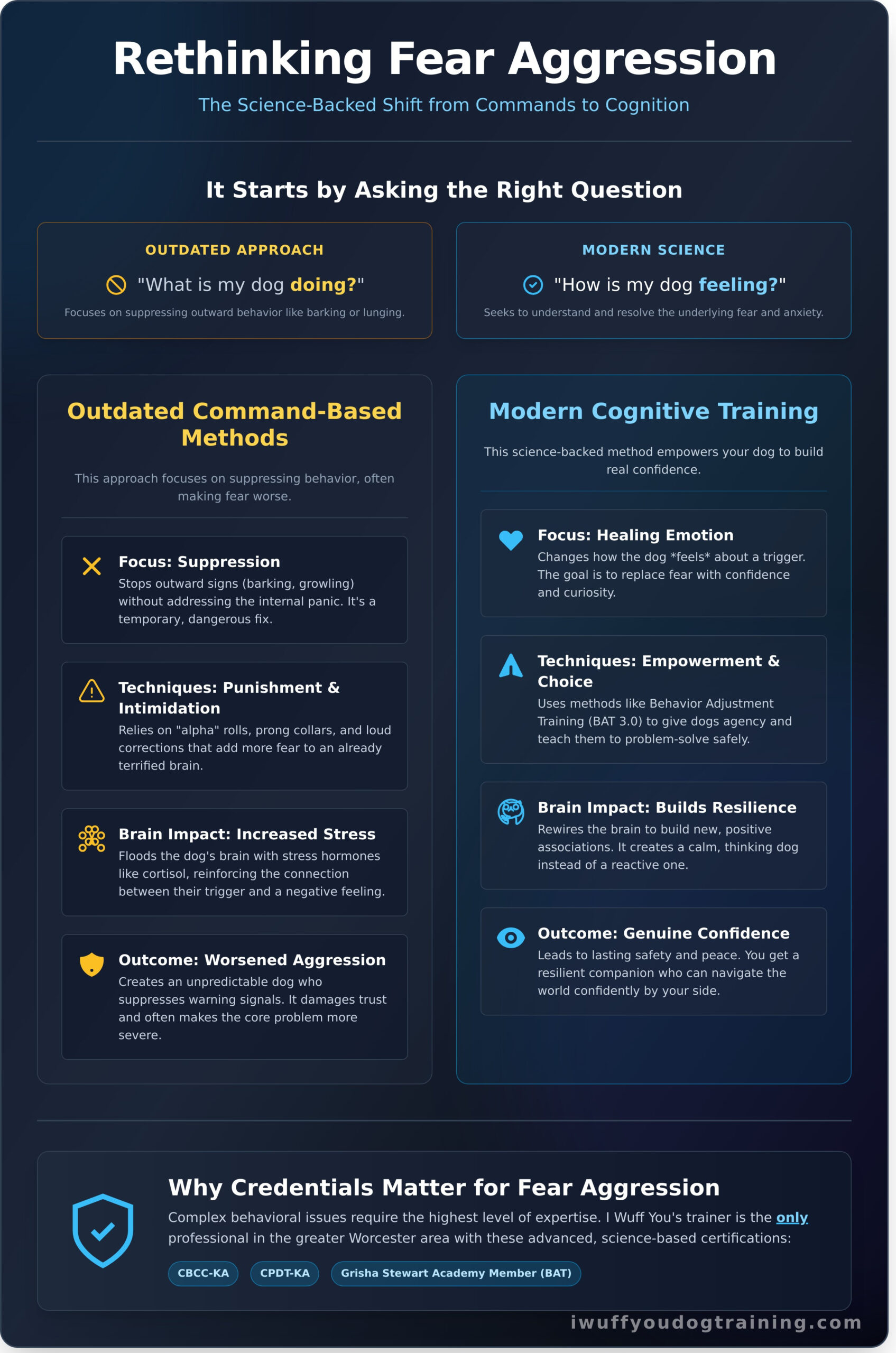 Fear Aggressive Dog Training in Worcester, MA: The Expert Guide to Behavioral Recovery - Infographic