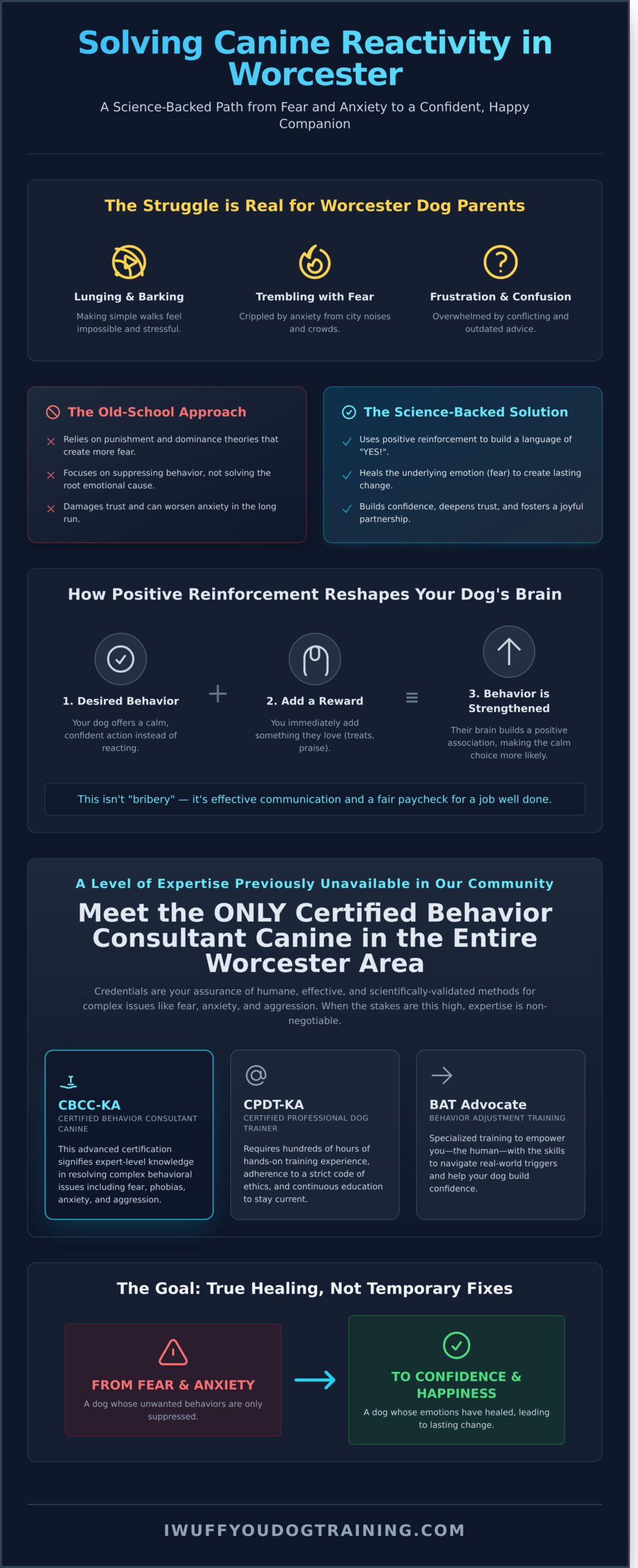 Positive Reinforcement Dog Training in Worcester: A Science-Based Approach to Reactivity - Infographic