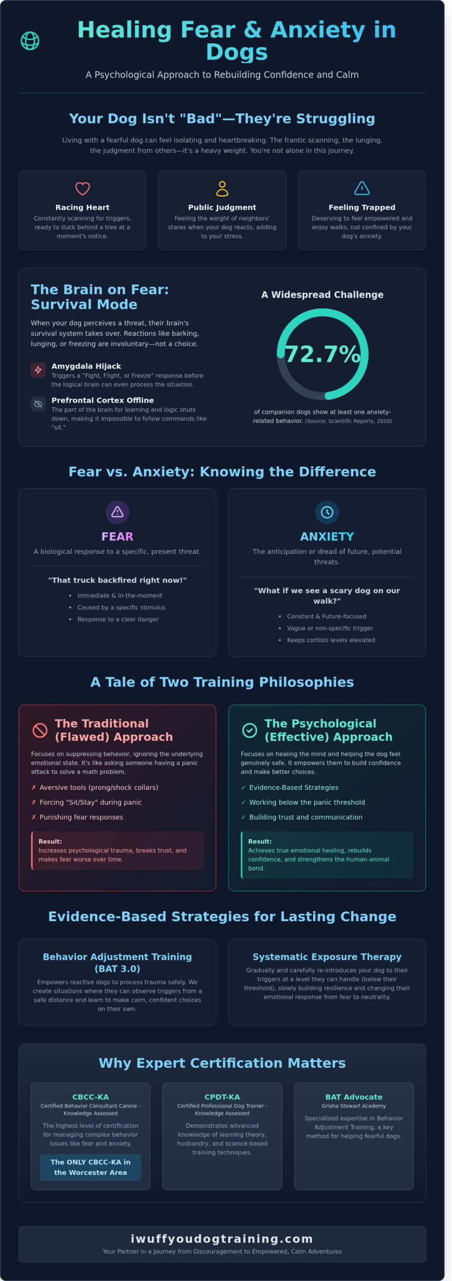 Fear and Anxiety in Dogs: A Psychological Approach for Worcester County Dog Parents