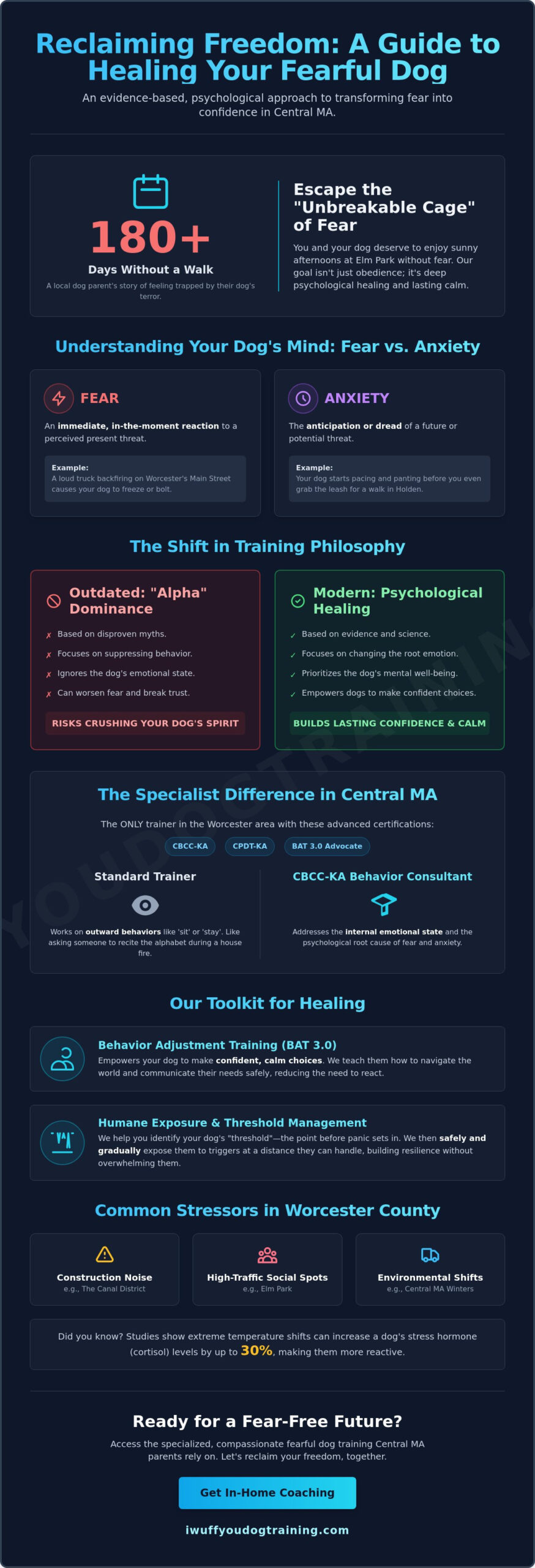 Fearful Dog Training in Central MA: A Psychological Approach to Canine Anxiety